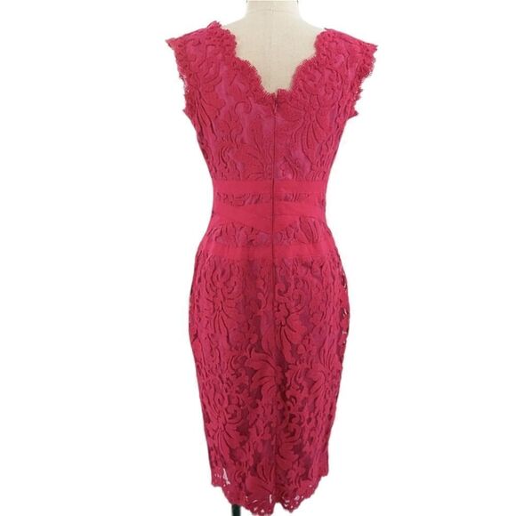 Tadashi Shoji fuschia lace dress size 6 - Picture 3 of 15